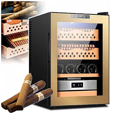 Humidor para Charutos PPOIUYK Dourado