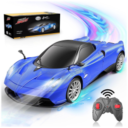 Carrinho de Controle 2.4 Ghz com Luzes para Crianças de 4 a 8 Anos, AEROQUEST, Azul