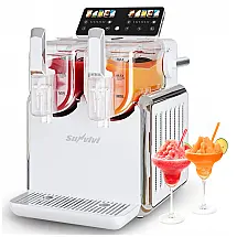 Máquina de Slush Raspadinha SUNVIVI 5L Duplo Tanque Frozen 5 Programas Auto Limpeza 110V