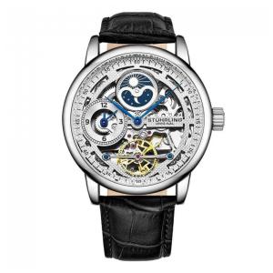 Relógio Masculino Stuhrling Esqueleto 3917 Automático 43mm, Prata