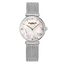 Relgio Stuhrling Cambria 3927 com Mostrador Prateado e Pulseira em Ao Inoxidvel Prateado de 32mm