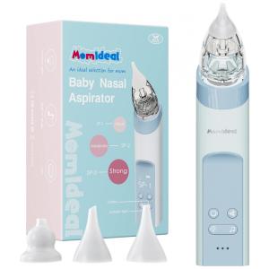 Aspirador Nasal Elétrico para Bebê MOMIDEAL Recarregável com 3 Pontas de Silicone e Sons Suaves, Azul