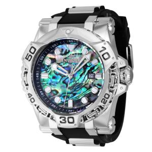 Relógio Masculino Automático S1 Rally Mammoth com Mostrador Abalone, Invicta 38771, Preto e Prata