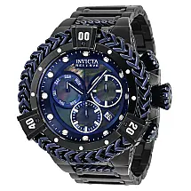 Relgio masculino reserva Herc Swiss Ronda Z60 calibre com mostrador madreprola - 53 mm. Preto. Azul Escuro 34871