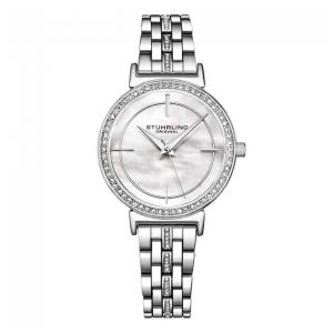 Relógio Stuhrling 3987 Masculino 33mm Mostrador Prateado Pulseira Aço Inoxidável Prata