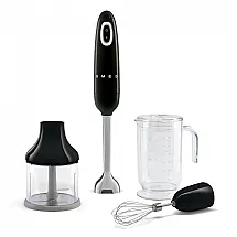 Liquidificador Portátil SMEG 800ml: Copo Medidor, Tigela Picar, Batedor Arame, 5 Velocidades - Lâminas Inox, Design Italiano