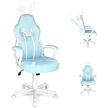 Cadeira Gamer Ergonômica Giratória com Suporte Lombar e Altura Ajustáveis, JOYFLY, Rosa