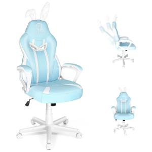 Cadeira Gamer Ergonômica Giratória com Suporte Lombar e Altura Ajustáveis, JOYFLY, Rosa