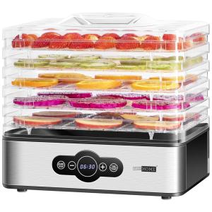 Desidratador de Alimentos com 5 Bandejas, Painel Digital de Controle, 240W, 110v, VIVOHOME, Prateado