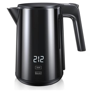 Chaleira Elétrica de Parede Dupla em Aço Inox 1,0L 1200W com Controle de Temperatura e Manutenção de Calor por 4h,SSYFEI