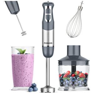 Mixer 3 em 1 com 12 Velocidades e Acessórios, 800W, 110v, FUNAVO, Cinza
