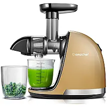Centrífuga de Frutas com Função Reversa e Alto Rendimento de Suco, 110V 1500W, AMZCHEF, Rosa