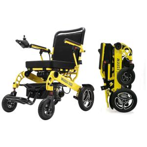 Cadeira de Rodas Elétrica Dobrável Reclinável para Adultos de até 120 kg, Innuovo, Amarela