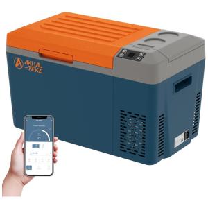 Geladeira Portátil 50L com Controle via APP e Zona Dlupa, Com Bateria, 12 24 V DC e 110 240 V AC, AKHAL TEKE, Verde