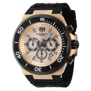 Relgio masculino TechnoMarine Manta Ocean com madreprola no mostrador - 48mm - Preto TM-222081