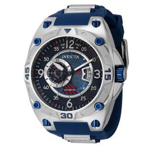 Relógio Masculino Analógio Automático 50mm, Invicta Aviator 40281, Prata e Azul