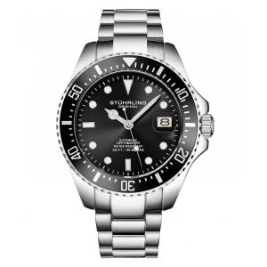 Relógio Automático Japonês Stuhrling Depthmaster 42mm Diâmetro Mostrador Preto Resistente e Elegante