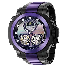 Relógio Masculino Automático Reserve Man of War com Mostrador em Madrepérola, Invicta 39581, Preto e Roxo