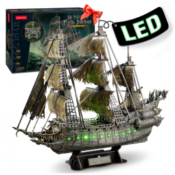 CubicFun Quebra Cabeças 3D Navio Fantasma Holândes Verdecom Led para Crianças e Adultos, 360 Peças