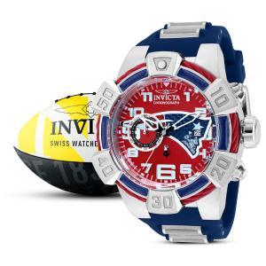 Relgio NFL New England Patriots Masculino 52mm. Branco. Azul 35781, Invicta