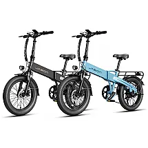 Bicicleta Elétrica Dobrável Jasion EB6 Preto e Azul 1000W Motor Brushless Bateria Embutida Removível 48V 375Wh Pneus 20" Fat Tire 7 Marchas