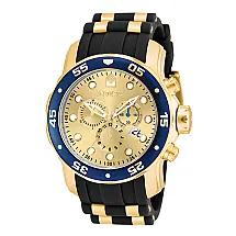 Relógio Masculino Pro Diver SCUBA, Invicta 17881, Preto, Dourado e Azul Escuro