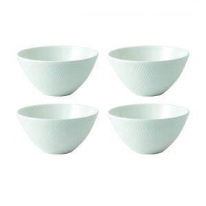 Conjunto de Tigelas 240mL com Estilo Contemporâneo, Material de Porcelana, Formato Redondo e 4 Peças, Wedgwood 40023851, Branco