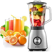 Liquidificador de Bancada 1.5L com 4 Velocidades, 1000W, 110v, BONISO, Prateado