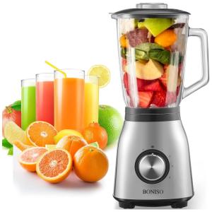 Liquidificador de Bancada 1.5L com 4 Velocidades, 1000W, 110v, BONISO, Prateado