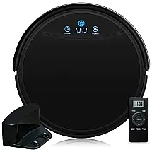Aspirador de Pó Robô Inteligente e Automático com AutoCarga e Controle Remoto, COAYU, Preto