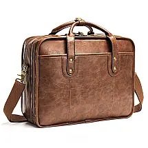 Bolsa, Maleta de Couro Masculina para Laptop, BOSIDU, Marrom