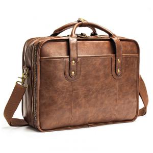 Bolsa, Maleta de Couro Masculina para Laptop, BOSIDU, Marrom