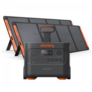Kit Gerador de Energia Portátil Solar 2000 Plus 3000W e 2 Paneis Solares 200W, Jackery, 110V Preto e Laranja