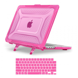 MOSISO Capa Rígida para MacBook Pro 16" 2025-2021, TPU Anti-Choque com Kickstand Dobrável e Teclado, Rosa