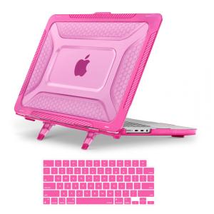 MOSISO Capa Rígida para MacBook Pro 16" 2025-2021, TPU Anti-Choque com Kickstand Dobrável e Teclado, Rosa