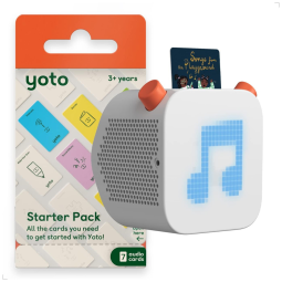 Player Reprodutor de Audio Infantil Reproduz Cartões Audiolivros, com Relógio, YOTO, Branco