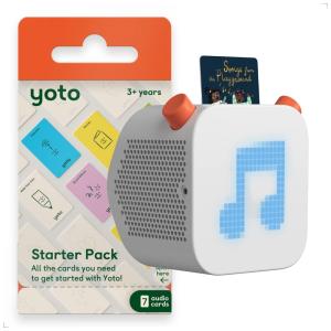 Player Reprodutor de Audio Infantil Reproduz Cartões Audiolivros, com Relógio, YOTO, Branco