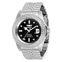 Relógio Masculino Automático Pro Diver 1.21 quilates com Diamante, Invicta 38291, Prata e Preto