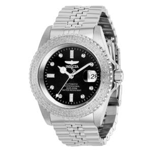 Relógio Masculino Automático Pro Diver 1.21 quilates com Diamante, Invicta 38291, Prata e Preto
