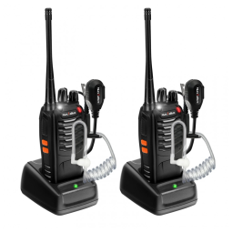 Rádio Comunicador Walkie Talkie MaxTalker MT-8S com Fone de Ouvido, Rádio Bidirecional com Lanterna, VOX