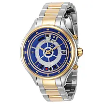 Relógio Feminino Analógico de Quartzo 38mm, Invicta Star Wars R2D2 41391, Prata e Ouro Rosa
