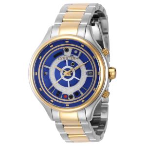 Relógio Feminino Analógico de Quartzo 38mm, Invicta Star Wars R2D2 41391, Prata e Ouro Rosa