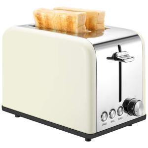 KEEMO Torradeira Retro de 2 Fatias com Função Bagel, 825W, 110V, Creme