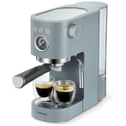Máquinas de Café e Cappuccino 15 Bar com Bocal de Leite e Aquecedor de Xícaras, 110V 1450W, Ihomekee, Cinza