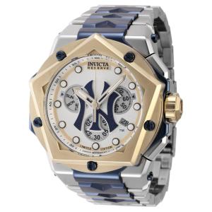 Relógio Masculino Reserve MLB New York Yankees, Invicta 44491, Prata e Azul Escuro