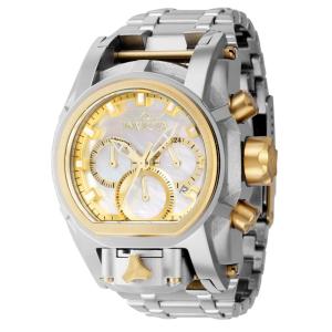 Relógio Feminino Bolt Zeus Magnum com Mostrador em Madrepérola, Invicta 40591, Prata e Dourado