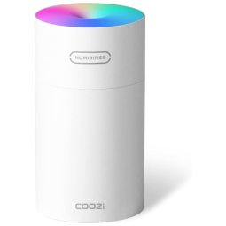 Umidificador Ultrassônico Portátil 780mL, com Desligamento Automático, Luz de LED, COOZI, Branco