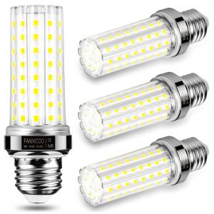 Lâmpada LED 150W 2000 Lumens 6500K Branca com Base E26, E27, 4 Unidades, FANNICOO, Branco