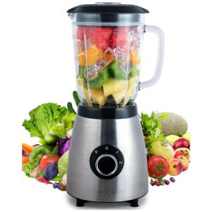 Liquidificador de Bancada 1.5L 3 Velocidades, 800W, 110v, MOONQUAKE, Prateado