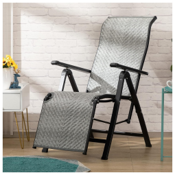 Cadeira Reclinável Ajustável Gravidade Zero com Apoio de Cabeça e Porta Copos, ABOCOFUR, Creme